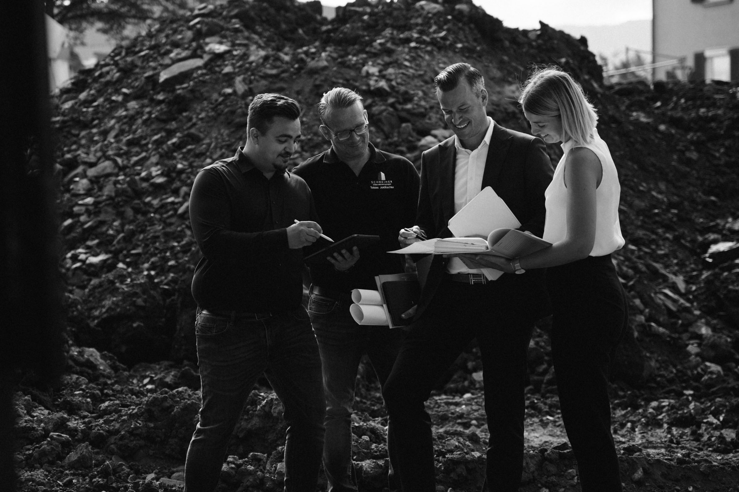 Besprechung auf der Baustelle